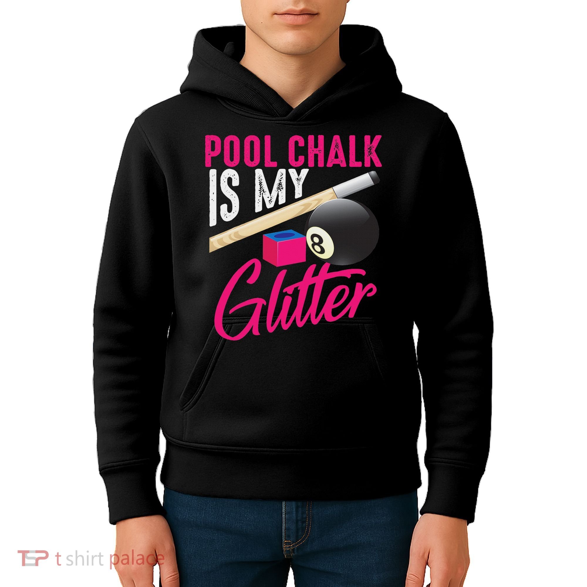 Cute Pool Chalk Is My Funny Billiard Players Game Gift Kids Hoodie