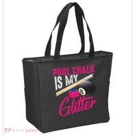 Cute Pool Chalk Is My Funny Billiard Players Game Gift Tote Bag thumb 2