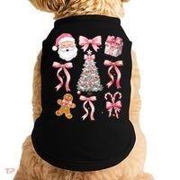 Cute Pink Coquette Christmas  Doggie Tank thumb 0