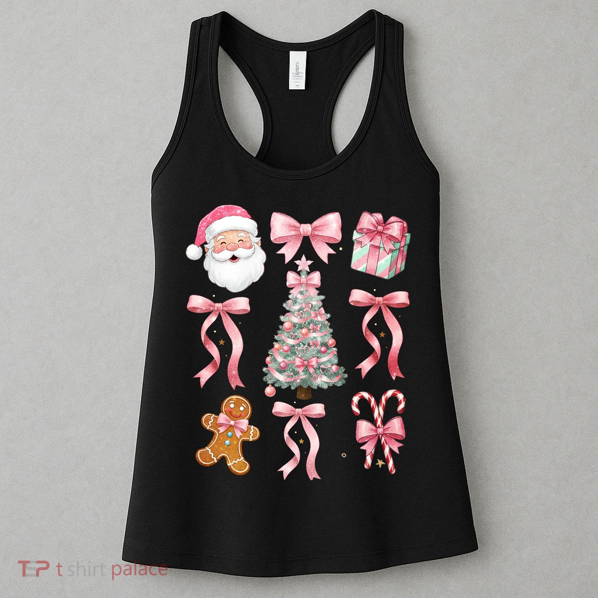 Cute Pink Coquette Christmas  Women's Tank Top