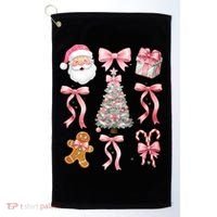 Cute Pink Coquette Christmas  Golf Towel thumb 0
