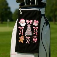 Cute Pink Coquette Christmas  Golf Towel thumb 2