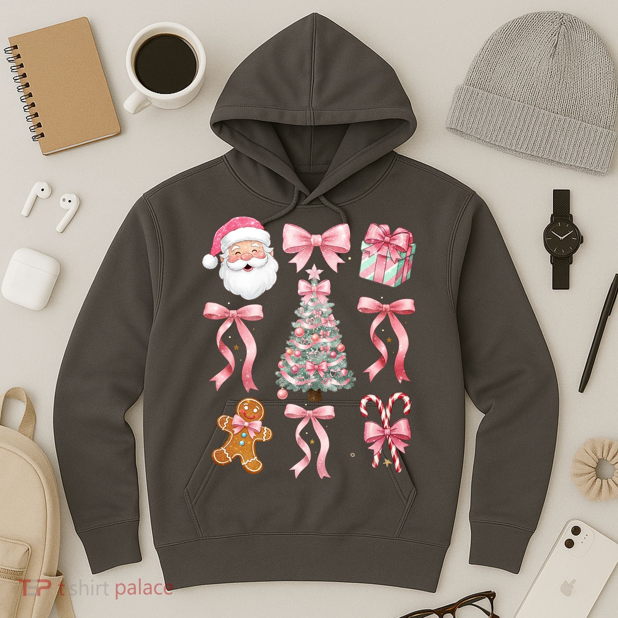 Cute Pink Coquette Christmas  Hoodie