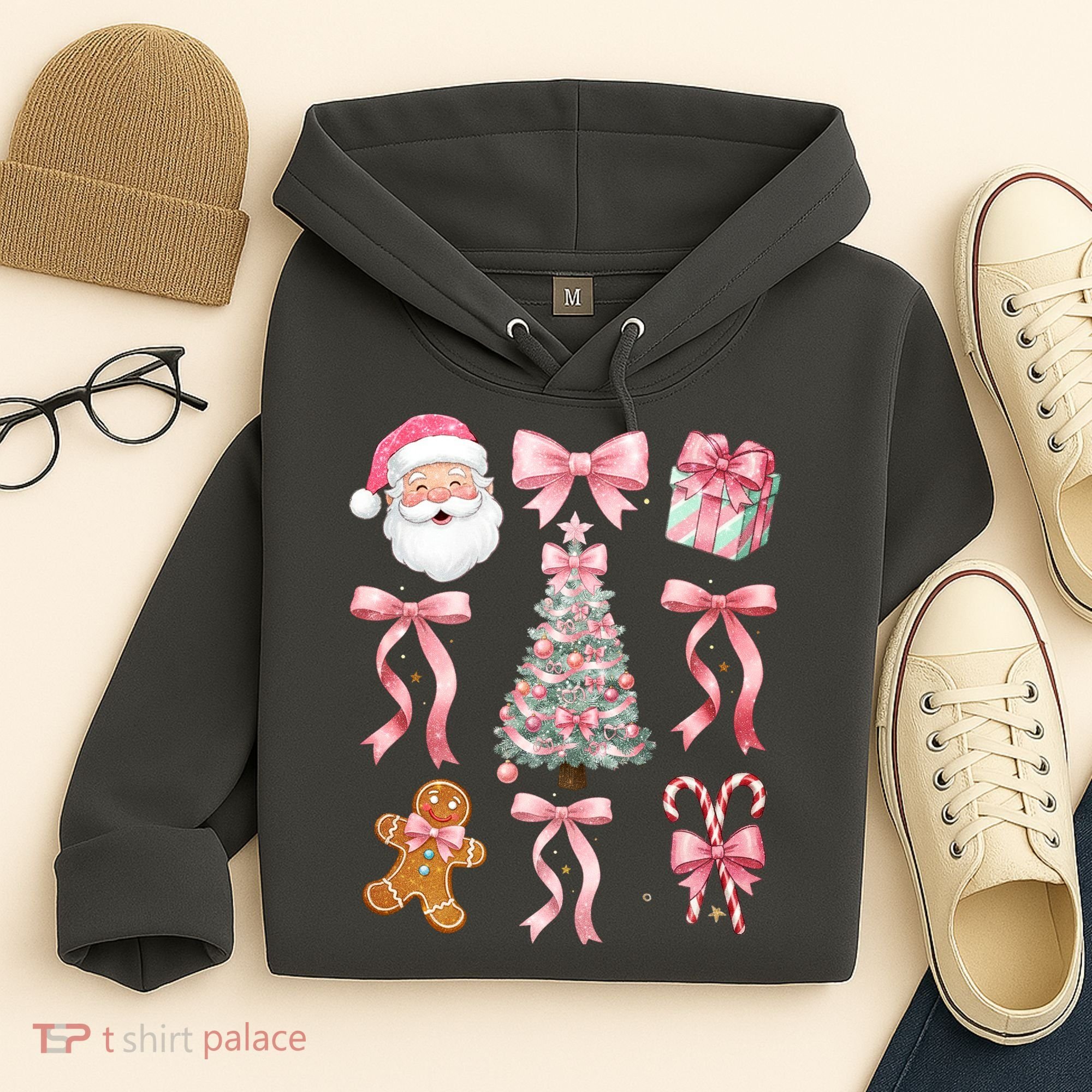 Cute Pink Coquette Christmas  Hoodie