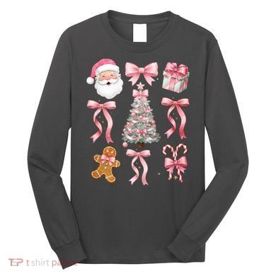 Cute Pink Coquette Christmas  Long Sleeve Shirt