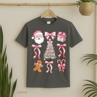 Cute Pink Coquette Christmas  T-Shirt thumb 2