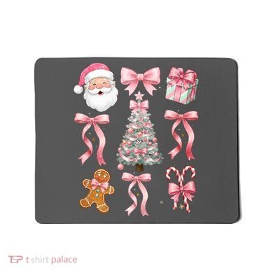 Cute Pink Coquette Christmas  Mousepad