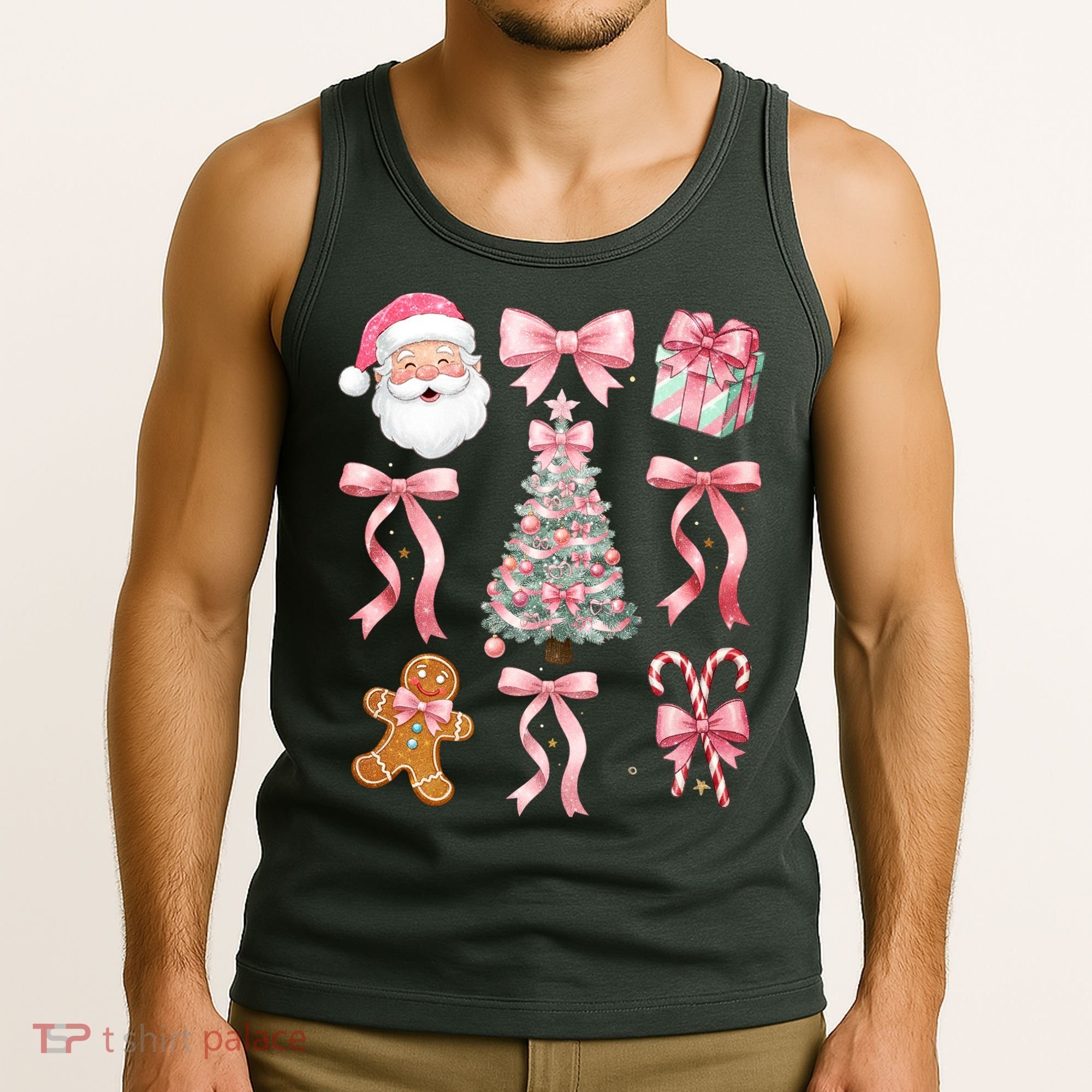 Cute Pink Coquette Christmas  Tank Top