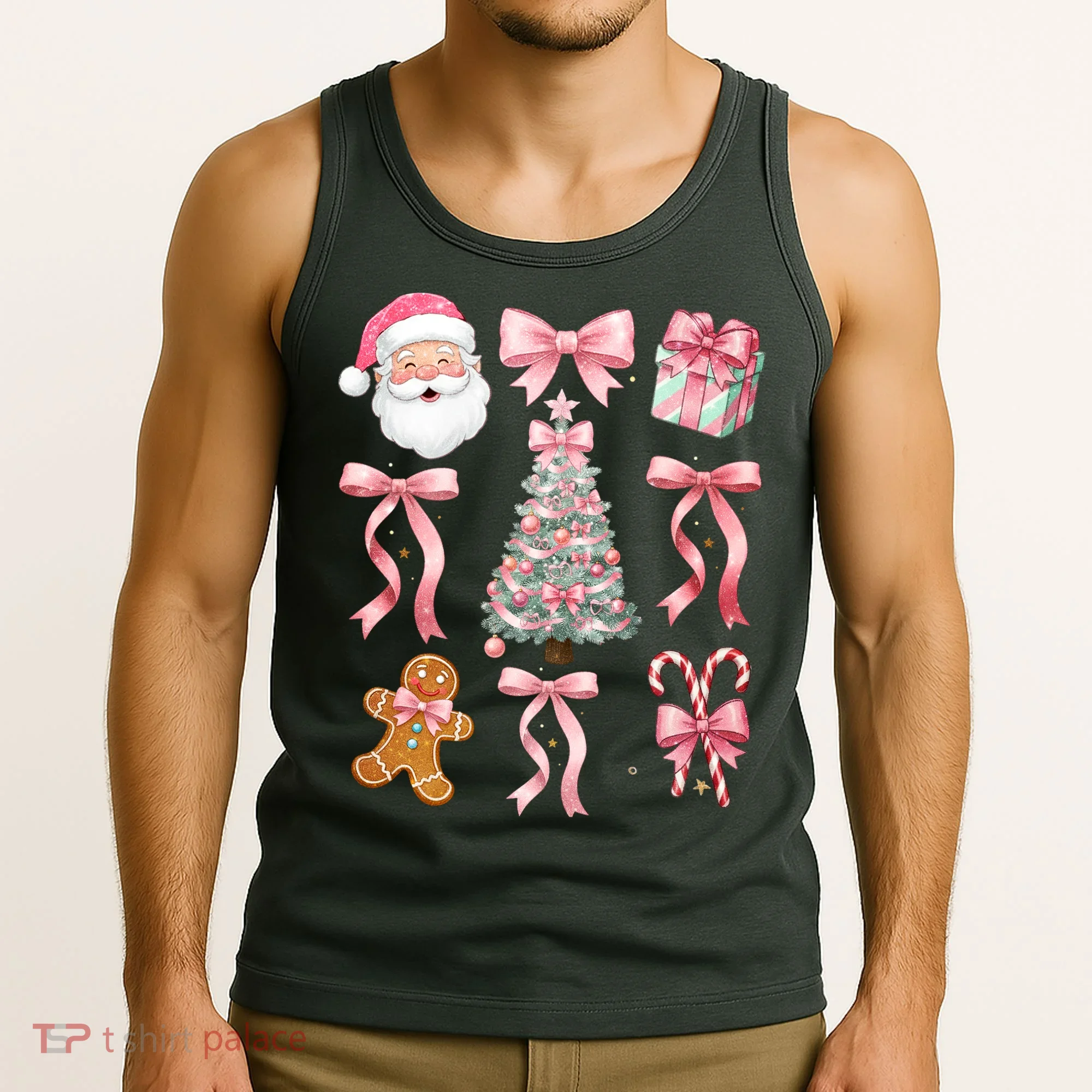 Cute Pink Coquette Christmas  Tank Top