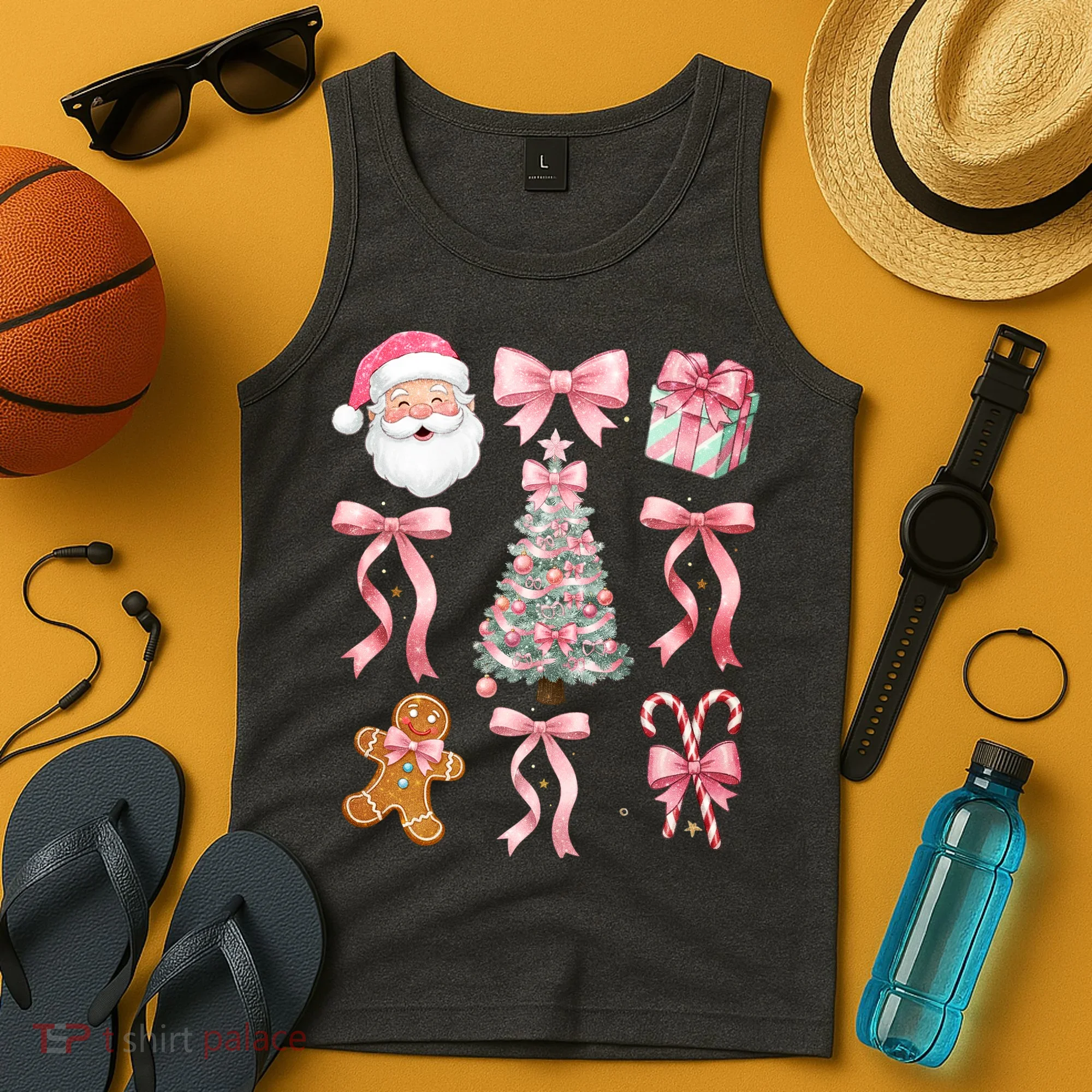 Cute Pink Coquette Christmas  Tank Top