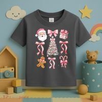 Cute Pink Coquette Christmas  Toddler T-Shirt thumb 3