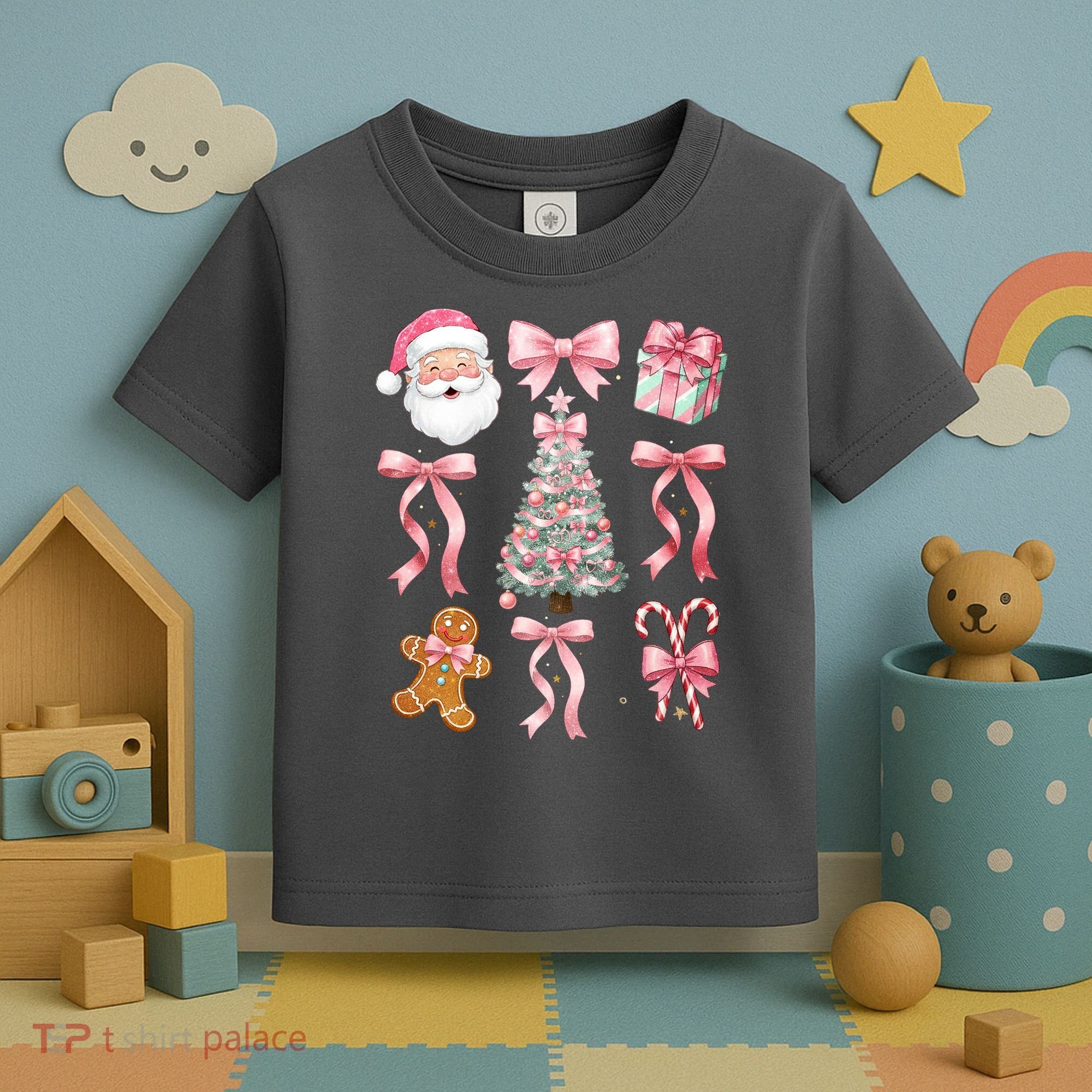 Cute Pink Coquette Christmas  Toddler T-Shirt