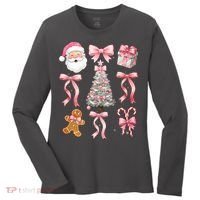 Cute Pink Coquette Christmas  Women's Long Sleeve Shirt thumb 0