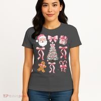 Cute Pink Coquette Christmas  Women's T-Shirt thumb 4