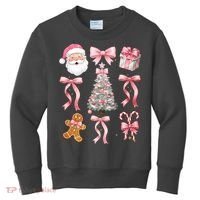 Cute Pink Coquette Christmas  Kids Sweatshirt thumb 0