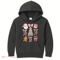 Cute Pink Coquette Christmas  Kids Hoodie thumb 0