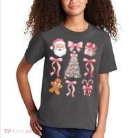 Cute Pink Coquette Christmas  Kids T-Shirt thumb 2
