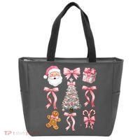 Cute Pink Coquette Christmas  Tote Bag thumb 0