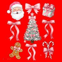 Cute Pink Coquette Christmas  Santa Hat thumb 1