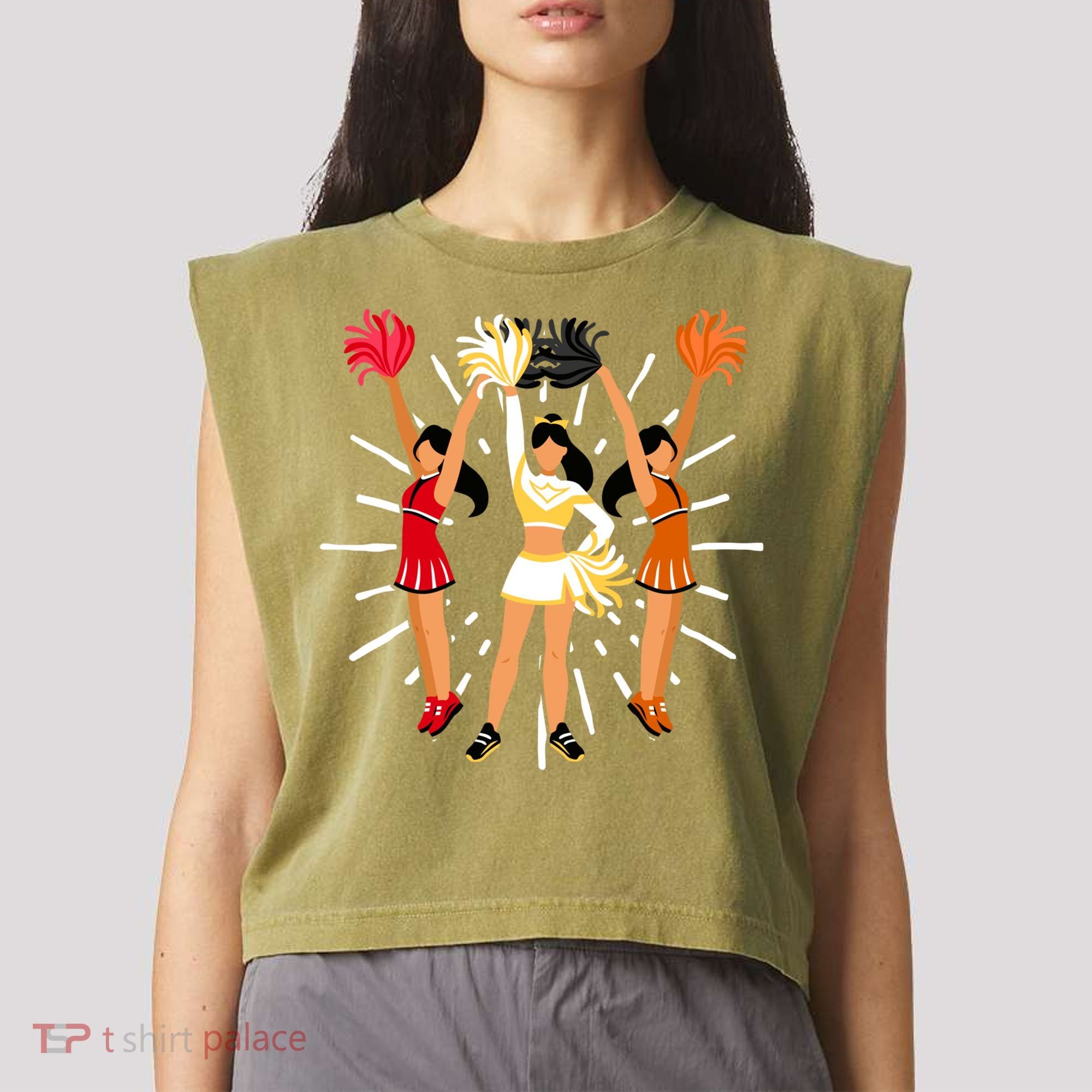 Cheering Practice Cheerleader Cheer Squad Cheerleading Gift Garment-Dyed Women's Muscle Tee