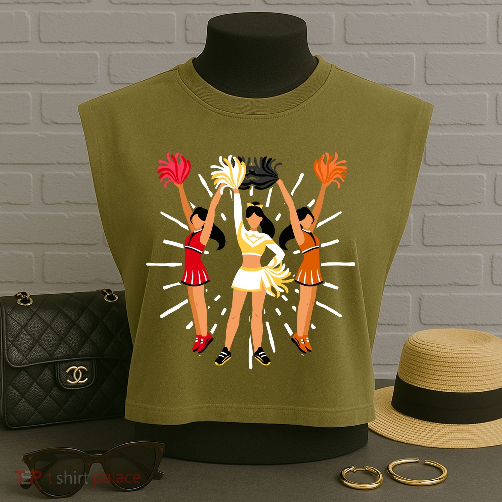 Cheering Practice Cheerleader Cheer Squad Cheerleading Gift Garment-Dyed Women's Muscle Tee