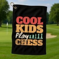 Cool Play Chess Player Chess Board Chess Lovers Golf Towel thumb 1