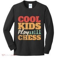 Cool Play Chess Player Chess Board Chess Lovers Kids Long Sleeve Shirt thumb 0