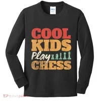 Cool Play Chess Player Chess Board Chess Lovers Kids Long Sleeve Shirt thumb 0