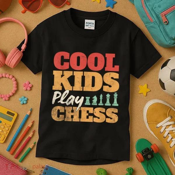 Cool Play Chess Player Chess Board Chess Lovers Kids T-Shirt