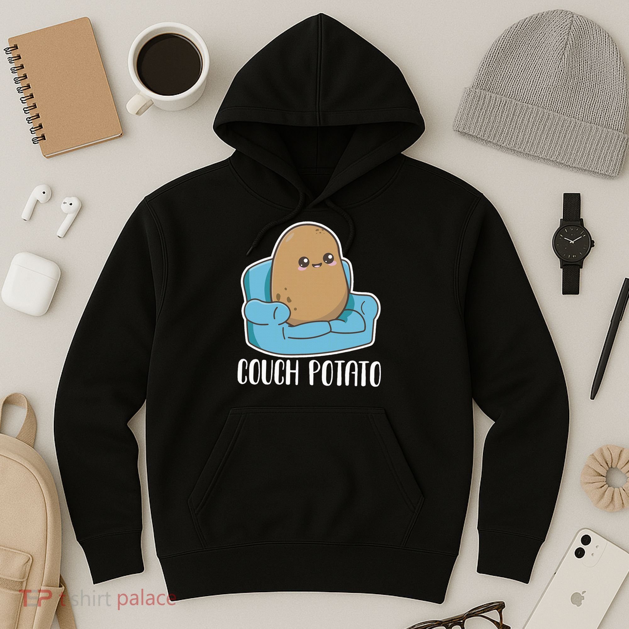 Couch Potato Cute Kawaii Funny Potato Hoodie