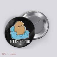 Couch Potato Cute Kawaii Funny Potato Button thumb 0