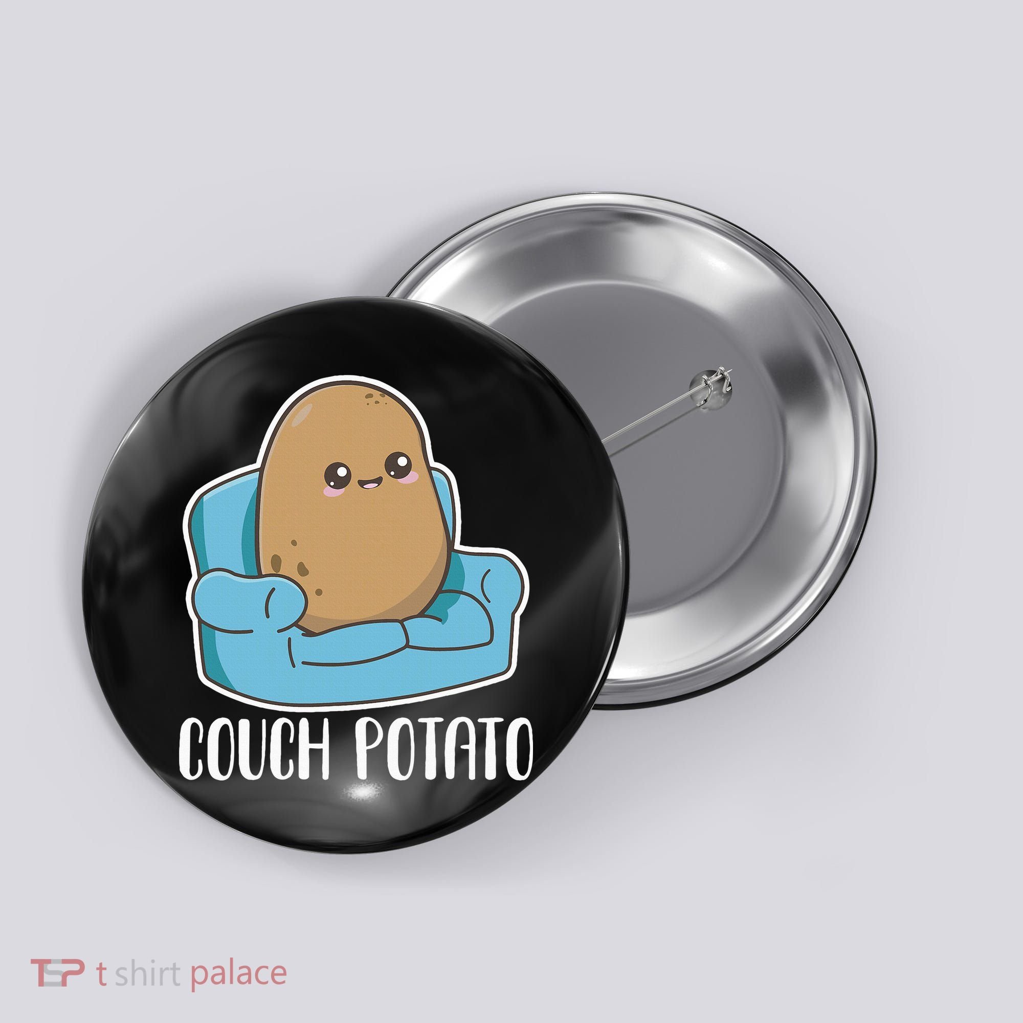Couch Potato Cute Kawaii Funny Potato Button