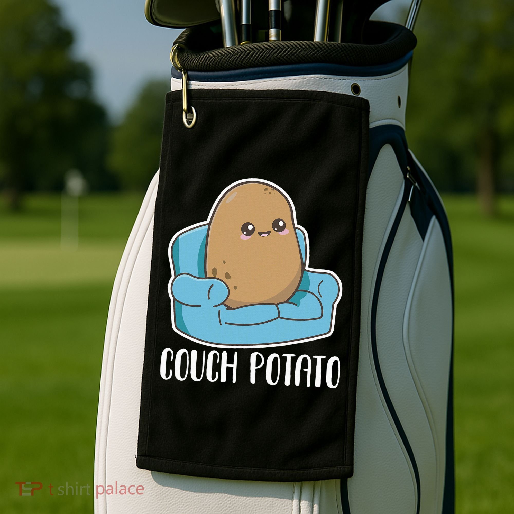 Couch Potato Cute Kawaii Funny Potato Golf Towel