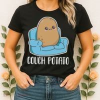 Couch Potato Cute Kawaii Funny Potato Women's T-Shirt thumb 2