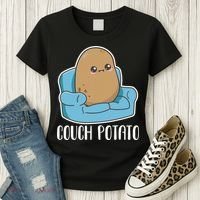 Couch Potato Cute Kawaii Funny Potato Women's T-Shirt thumb 3