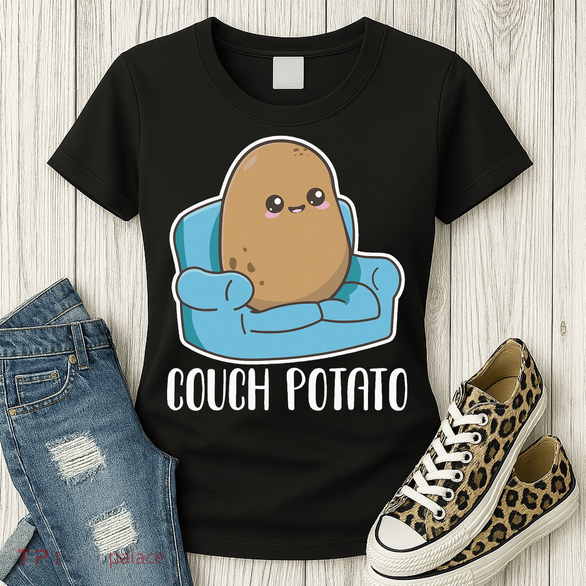 Couch Potato Cute Kawaii Funny Potato Women's T-Shirt