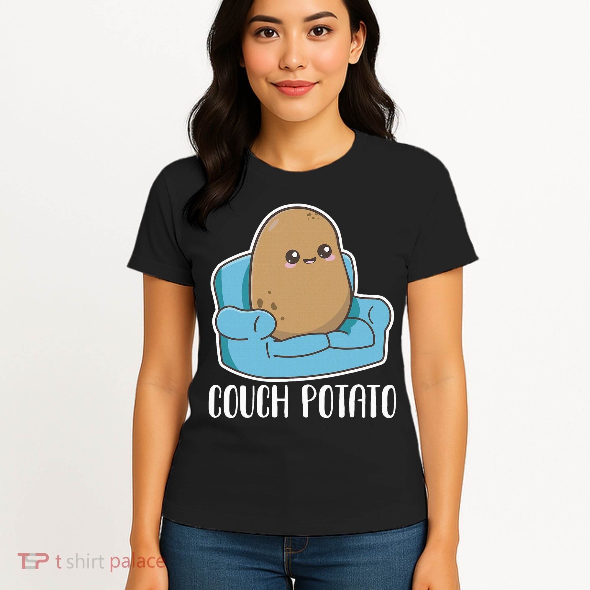 Couch Potato Cute Kawaii Funny Potato Women's T-Shirt
