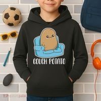 Couch Potato Cute Kawaii Funny Potato Kids Hoodie thumb 2
