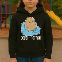 Couch Potato Cute Kawaii Funny Potato Kids Hoodie thumb 3