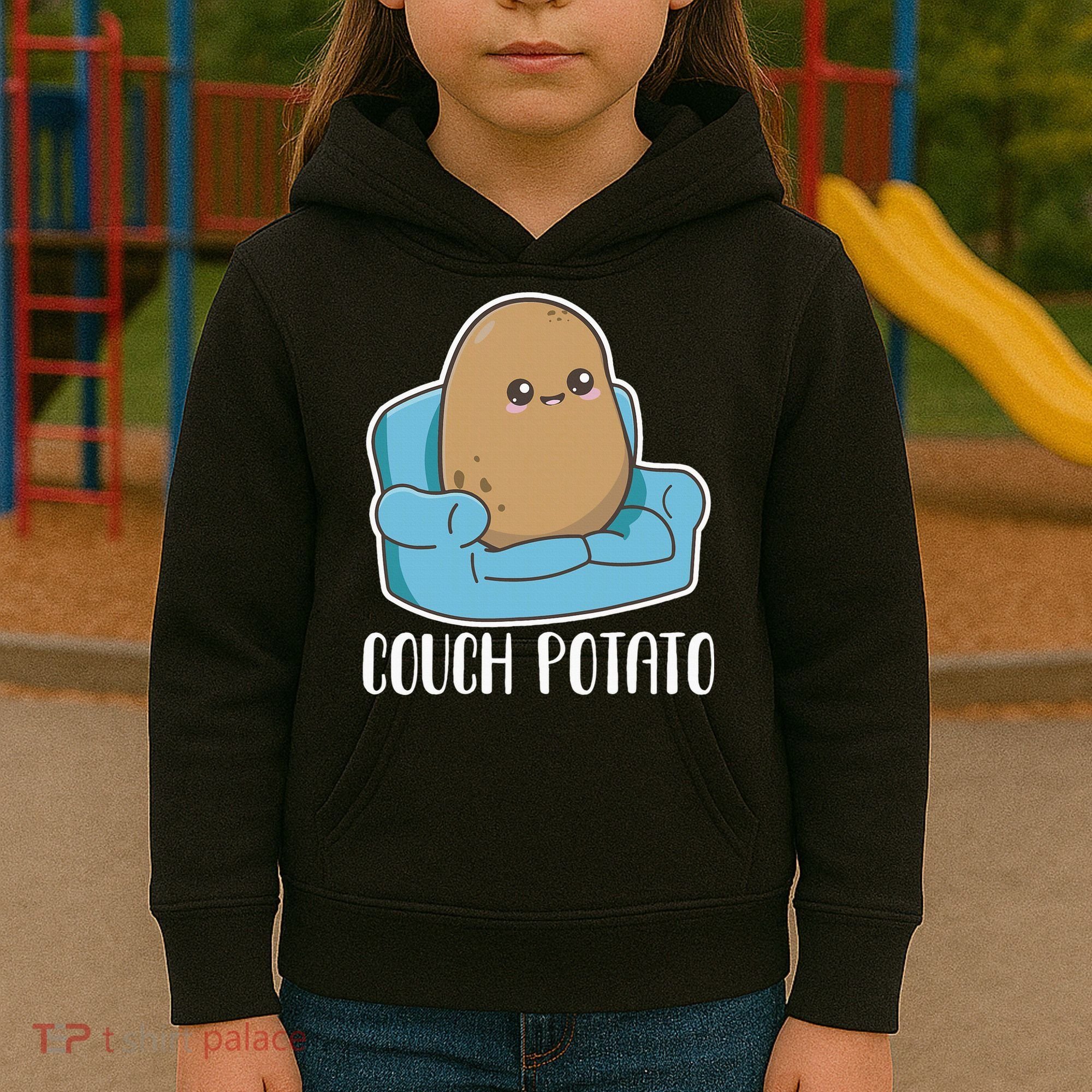 Couch Potato Cute Kawaii Funny Potato Kids Hoodie