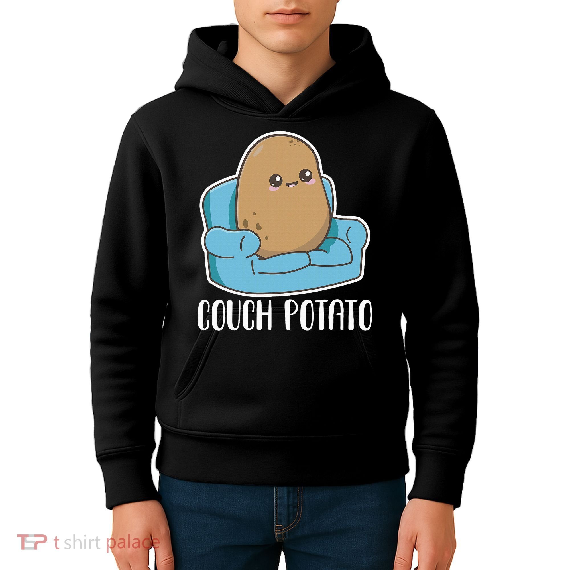 Couch Potato Cute Kawaii Funny Potato Kids Hoodie