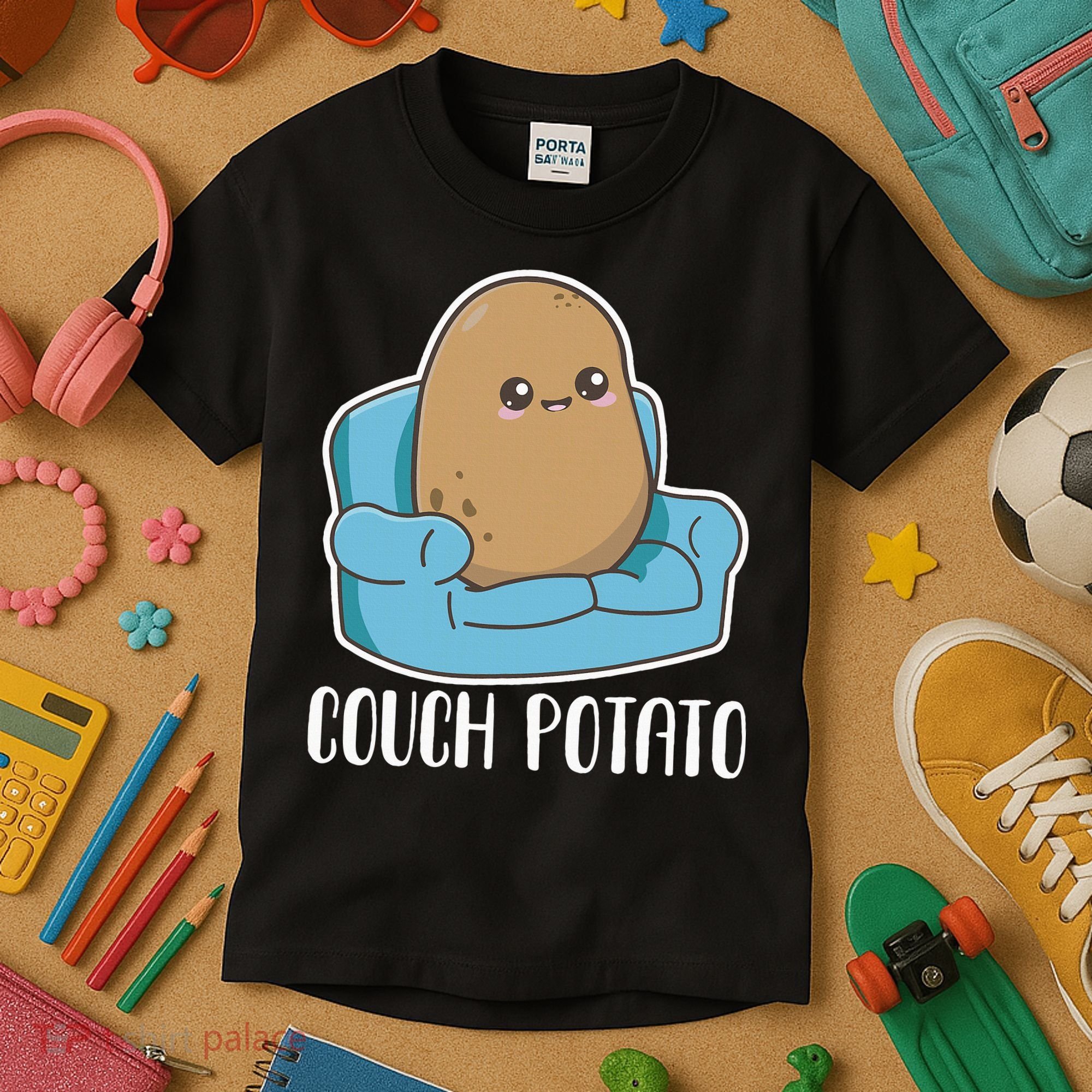 Couch Potato Cute Kawaii Funny Potato Kids T-Shirt