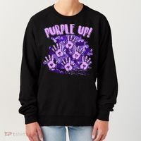 Cool Purple Camouflage Camo Hand Prints Women's Sweatshirt thumb 0