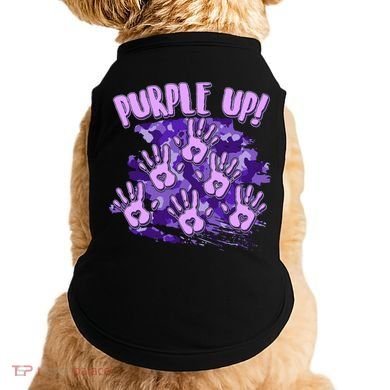 Cool Purple Camouflage Camo Hand Prints Doggie Tank