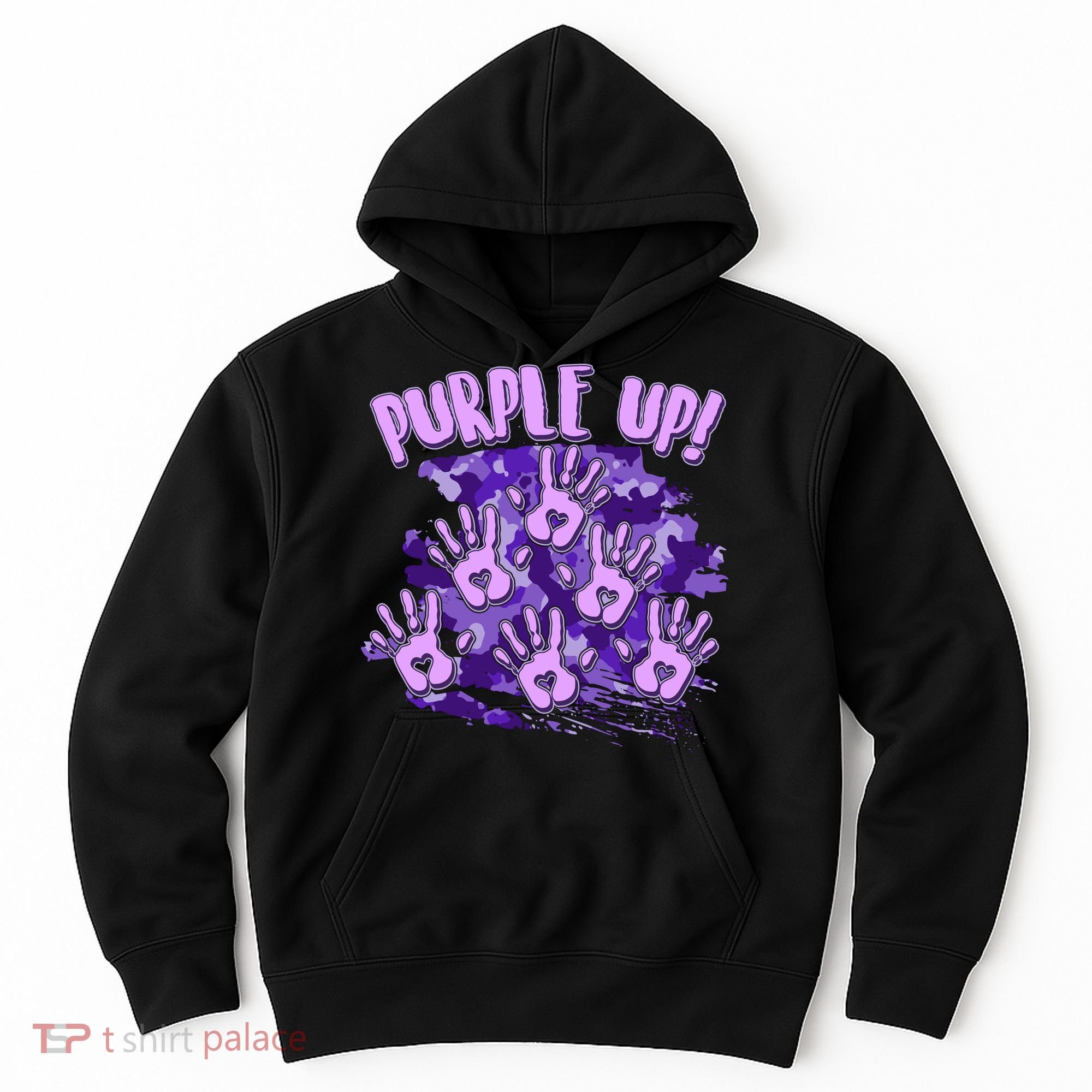 Cool Purple Camouflage Camo Hand Prints Hoodie