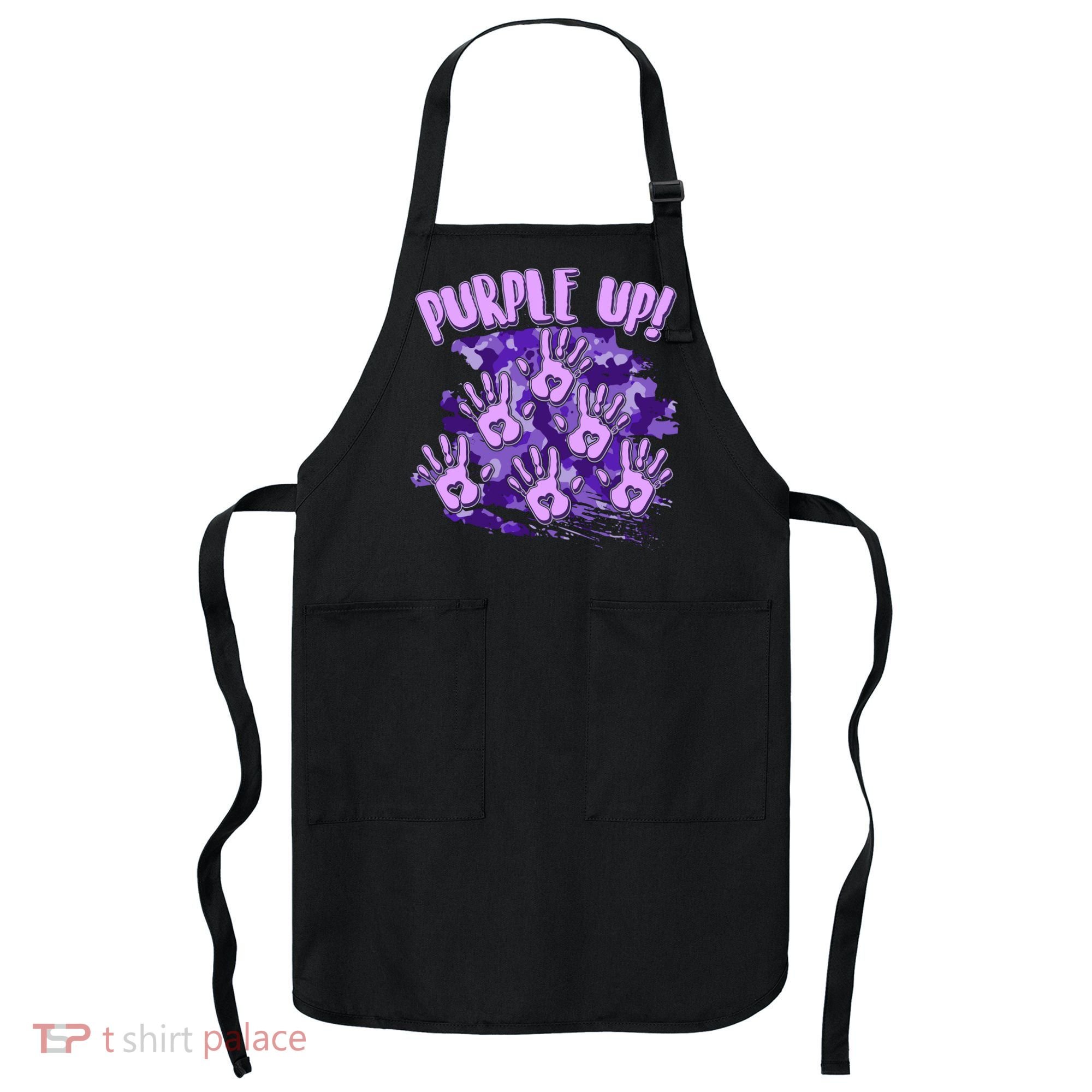 Cool Purple Camouflage Camo Hand Prints Apron