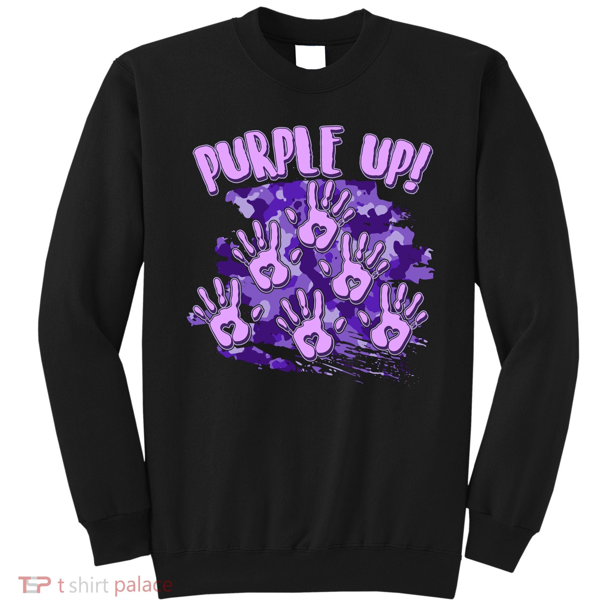 Cool Purple Camouflage Camo Hand Prints Sweatshirt