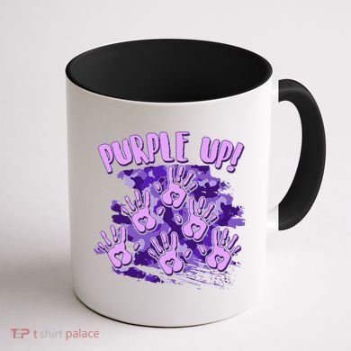 Cool Purple Camouflage Camo Hand Prints Coffee Mug back