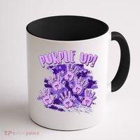 Cool Purple Camouflage Camo Hand Prints Coffee Mug thumb 1
