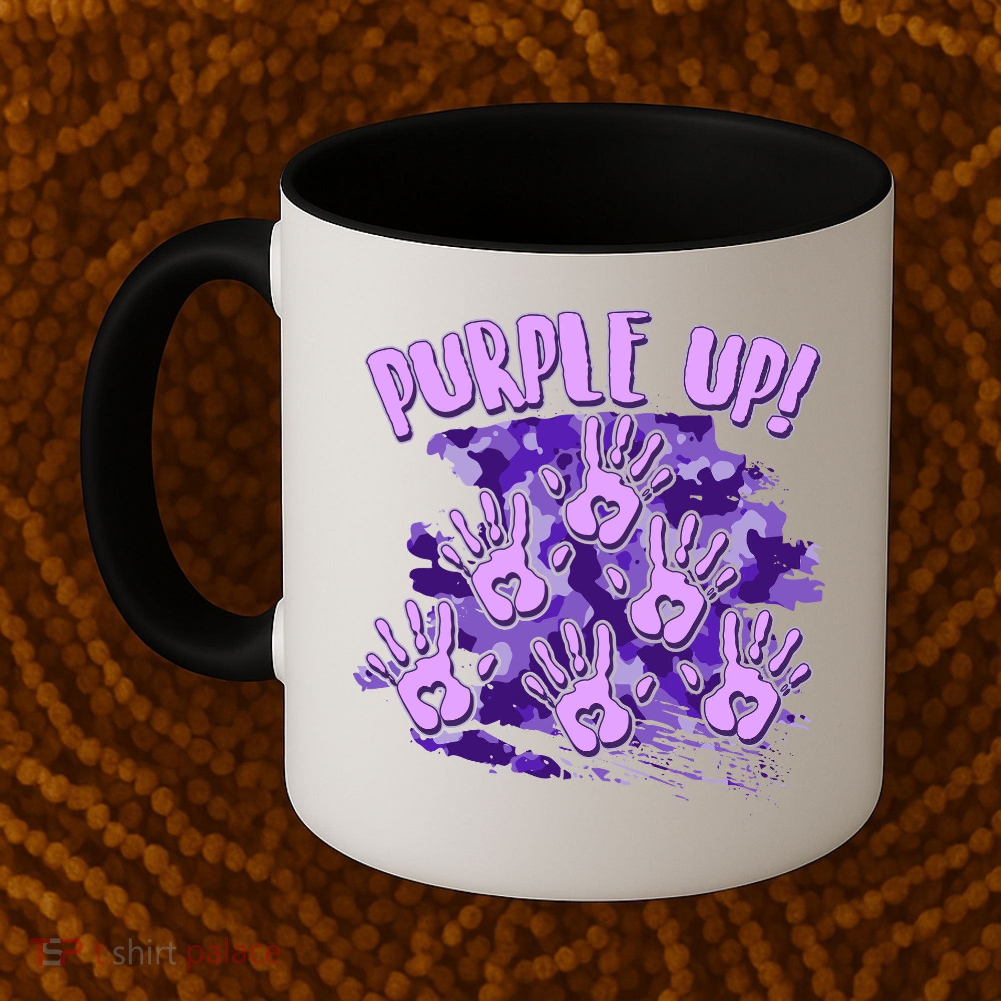 Cool Purple Camouflage Camo Hand Prints Coffee Mug